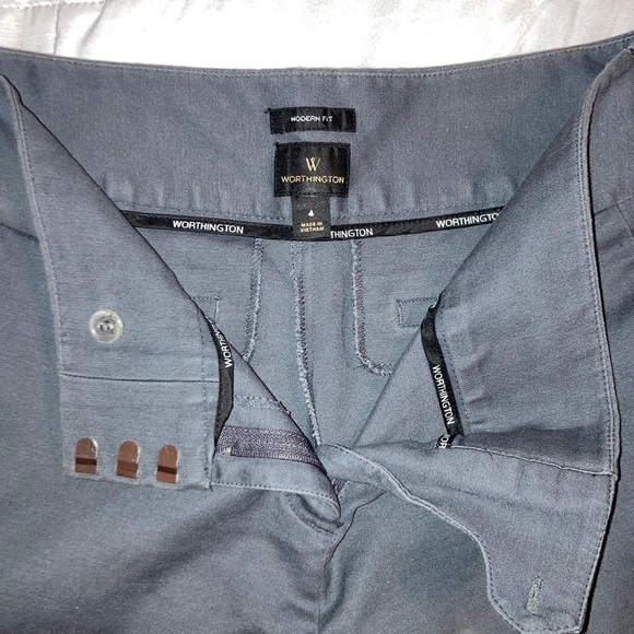 Worthington Modern Fit Dress Pants w/ Cuffed Legs | Grey | Size 4 - Picture 2 of 7
